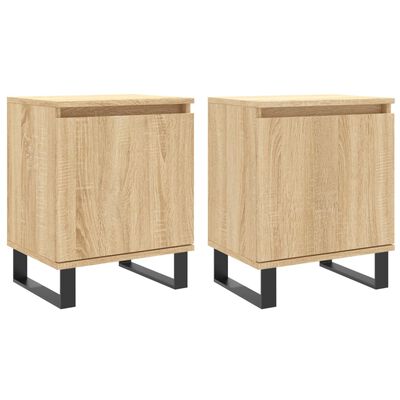 vidaXL Nachtkastjes 2 st 40x30x50 cm bewerkt hout sonoma eikenkleurig