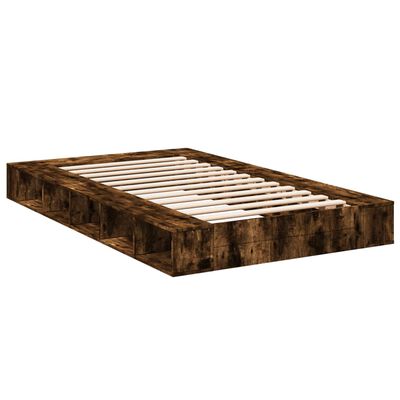 vidaXL Bedframe bewerkt hout gerookt eikenkleurig 120x200 cm