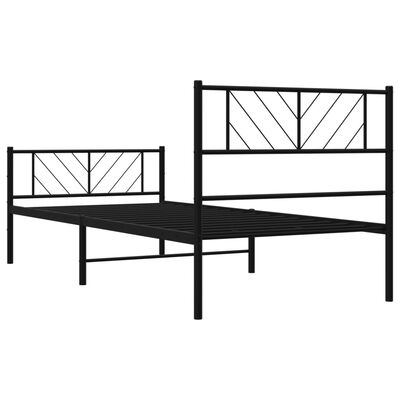 vidaXL Bedframe met hoofd- en voeteneinde metaal zwart 100x200 cm