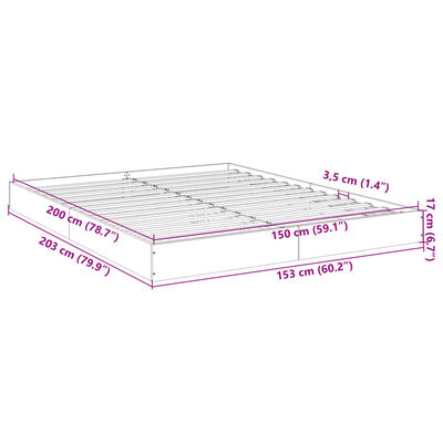 vidaXL Bedframe zonder matras hout gerookt eikenkleurig 150x200 cm