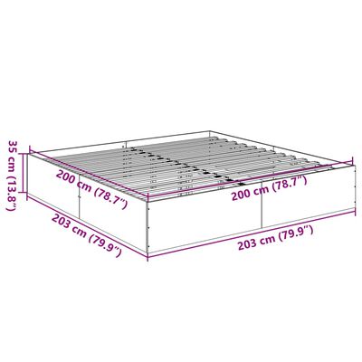 vidaXL Bedframe bewerkt hout gerookt eikenkleurig 200x200 cm