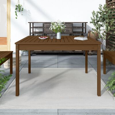 vidaXL Tuintafel 121x82,5x76 cm massief grenenhout honingbruin