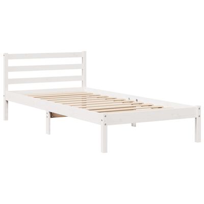 vidaXL Bedframe met hoofdeinde zonder matras 90x200 cm wit