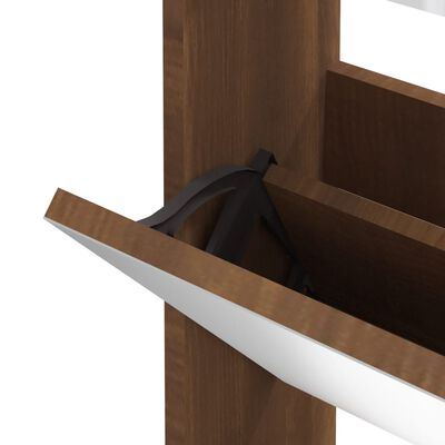 vidaXL Schoenenkast met spiegel 3-laags 63x17x102,5 cm bruineiken