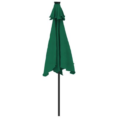 vidaXL Parasol met stalen paal 225x225x212 cm groen