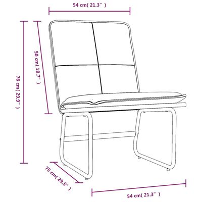 vidaXL Loungestoel 54x75x76 cm kunstleer zwart