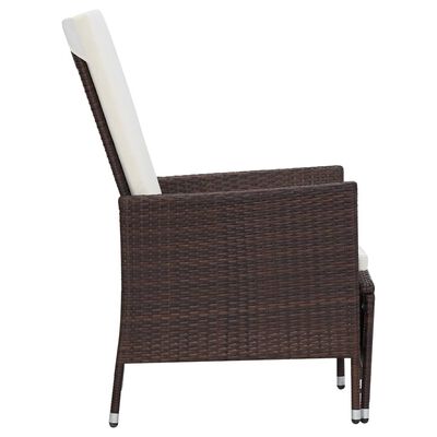 vidaXL 2-delige Loungeset met kussens poly rattan bruin