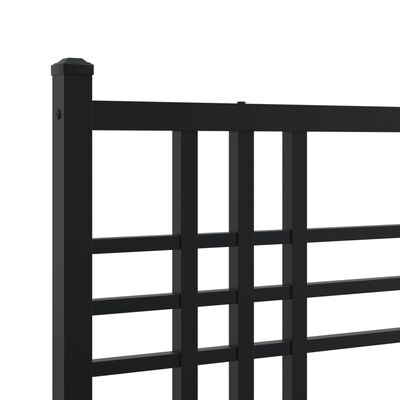 vidaXL Bedframe met hoofd- en voeteneinde metaal zwart 100x190 cm