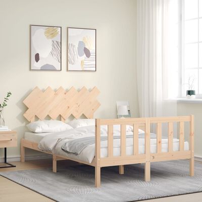 vidaXL Bedframe met hoofdbord massief hout