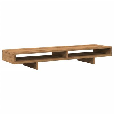 vidaXL Monitorstandaard 100x27x15 cm bewerkt hout artisanaal eiken