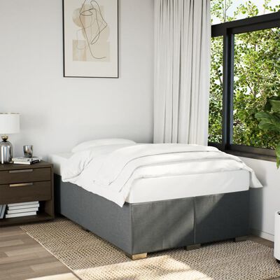 vidaXL Boxspring met matras stof donkergrijs 120x190 cm