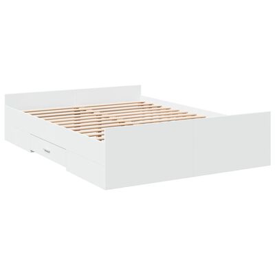 vidaXL Bedframe met lades bewerkt hout wit 120x200 cm