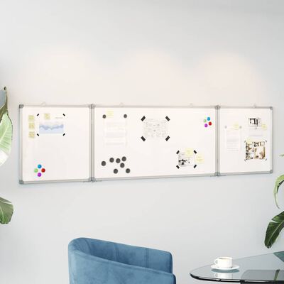 vidaXL Whiteboard magnetisch inklapbaar 160x40x1,7 cm aluminium