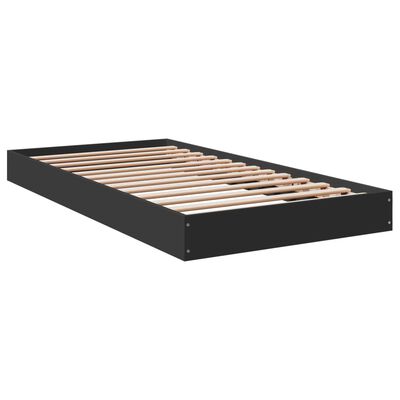 vidaXL Bedframe bewerkt hout zwart 100x200 cm