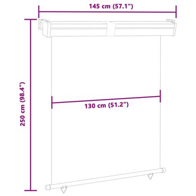 vidaXL Balkonscherm 145x250 cm crèmekleurig