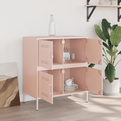 vidaXL Dressoir 68x39x79 cm staal roze