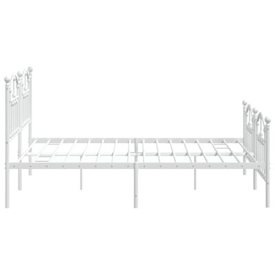 vidaXL Bedframe met hoofd- en voeteneinde metaal wit 183x213 cm