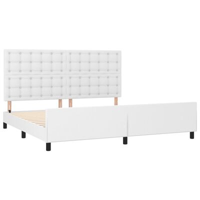 vidaXL Bedframe met hoofdbord kunstleer wit 200x200 cm