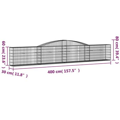 vidaXL Schanskorven 8 st gewelfd 400x30x60/80 cm ijzer