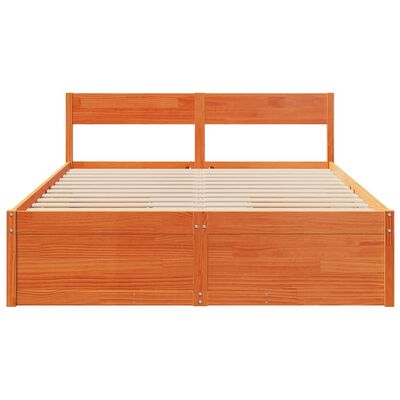 vidaXL Bedframe zonder matras massief grenenhout wasbruin 140x200 cm