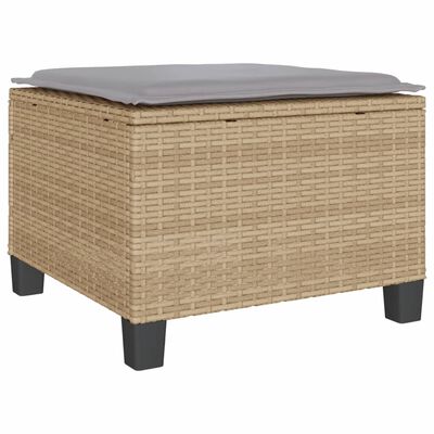 vidaXL 3-delige Bistroset met kussens poly rattan beige