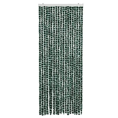 vidaXL Vliegengordijn 56x185 cm chenille groen en wit