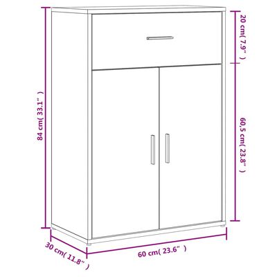 vidaXL Dressoir 60x30x84 cm bewerkt hout zwart