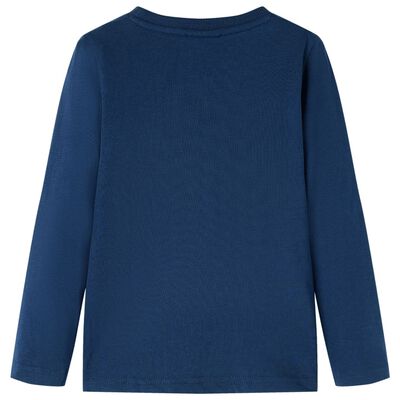 Kindershirt met lange mouwen 140 marineblauw