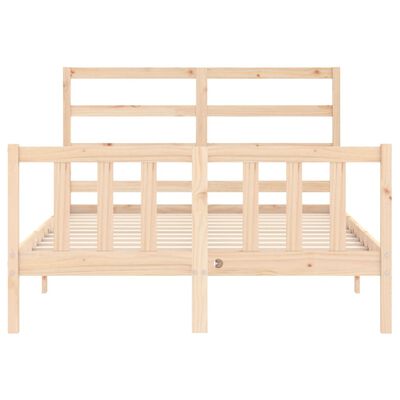 vidaXL Bedframe met hoofdbord massief hout