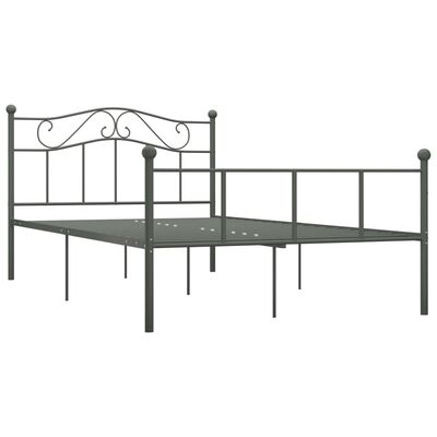 vidaXL Bedframe metaal grijs 120x200 cm