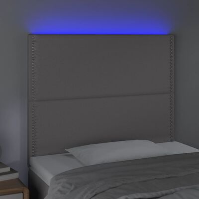 vidaXL Hoofdbord LED 90x5x118/128 cm kunstleer grijs