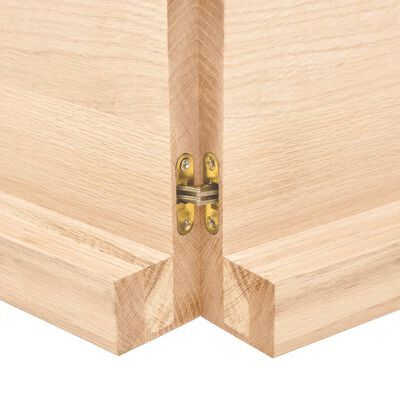 vidaXL Wandschap 220x60x(2-6) cm onbehandeld massief eikenhout