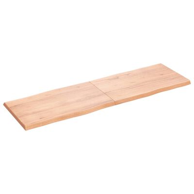 vidaXL Tafelblad natuurlijke rand 160x50x(2-4) cm eikenhout lichtbruin