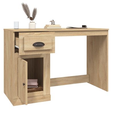 vidaXL Bureau met lade 115x50x75 cm bewerkt hout sonoma eikenkleurig