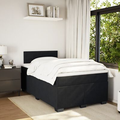 vidaXL Boxspring met matras fluweel zwart 120x190 cm