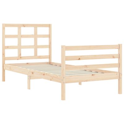 vidaXL Bedframe met hoofdbord massief hout