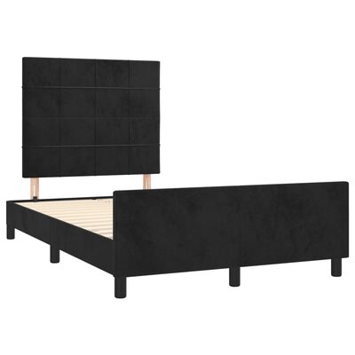 vidaXL Bedframe met hoofdbord fluweel zwart 120x190 cm