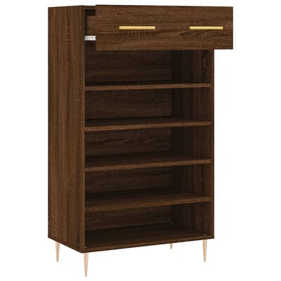 vidaXL Schoenenkast 60x35x105 cm bewerkt hout bruin eikenkleur