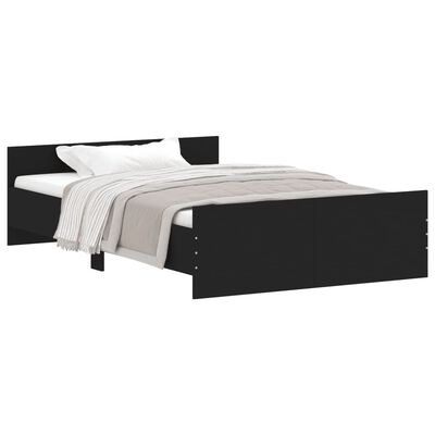 vidaXL Bedframe met hoofd- en voeteneinde zwart 120x200 cm