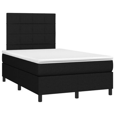 vidaXL Boxspring met matras en LED stof zwart 120x190 cm