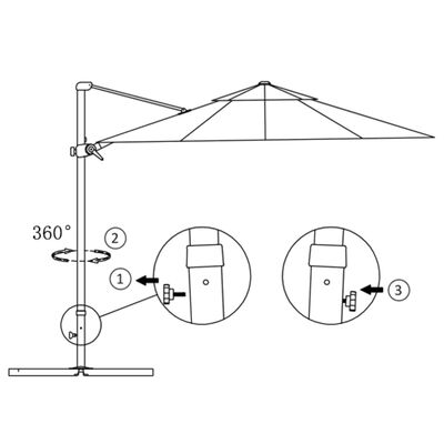 vidaXL Zweefparasol met aluminium paal 300 cm taupe