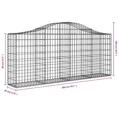 vidaXL Schanskorven 11 st gewelfd 200x30x80/100 cm ijzer