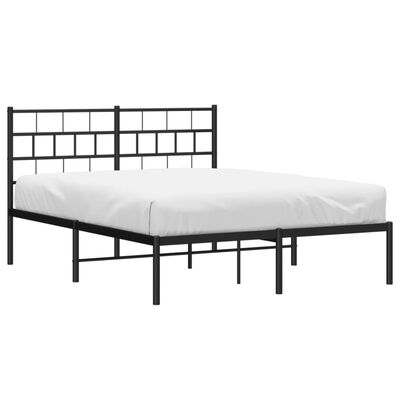 vidaXL Bedframe met hoofdbord metaal zwart 120x200 cm