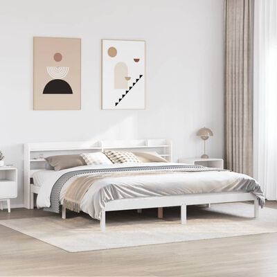 vidaXL Bedframe zonder matras massief grenenhout wit 180x200 cm