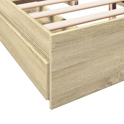 vidaXL Bedframe met lades bewerkt hout sonoma eikenkleurig 160x200 cm