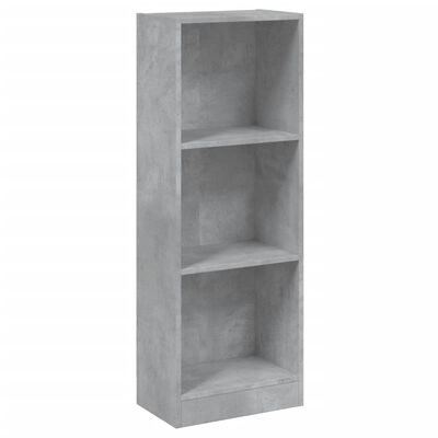 vidaXL Boekenkast met 3 schappen 40x24x109 cm bewerkt hout betongrijs