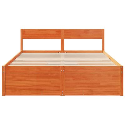 vidaXL Bedframe zonder matras massief grenenhout wasbruin 160x200 cm