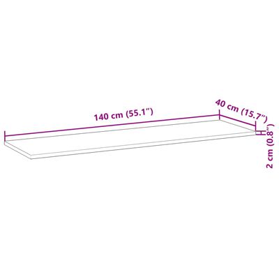 vidaXL Tafelblad rechthoekig 140x40x2 cm massief acaciahout