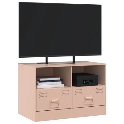 vidaXL Tv-meubel 67x39x44 cm staal roze