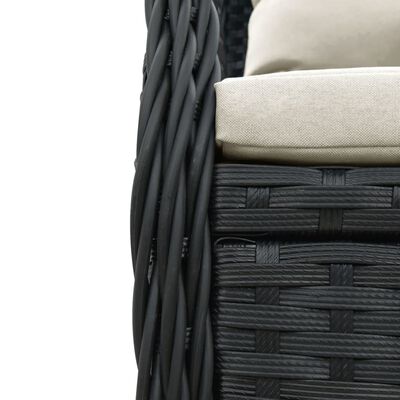 vidaXL 7-delige Tuinset met kussens poly rattan zwart